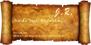 Jurányi Rozvita névjegykártya